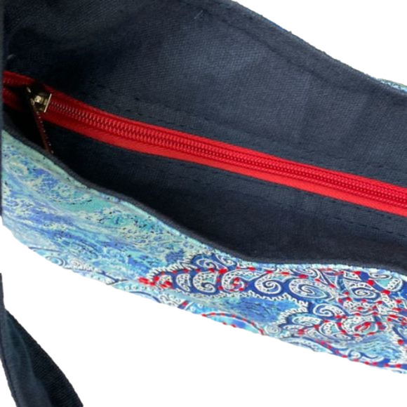 MESSINA Handbag Blue/Red/White OS - Picture 9 of 10